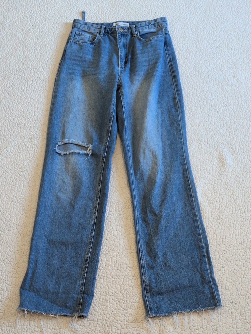 YMI Denim Collection Dixie Fit USA Cotton Blend Distressed Wide Leg Jeans